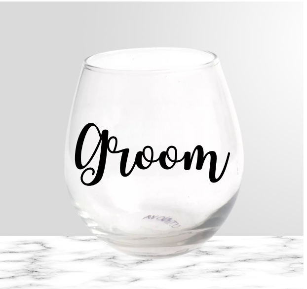 Groom whiskey glass