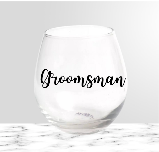 Groom squad whiskey glass