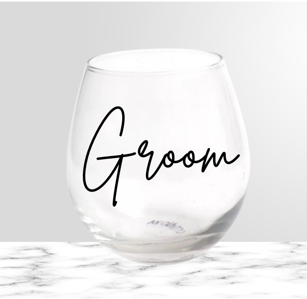 Groom whiskey glass